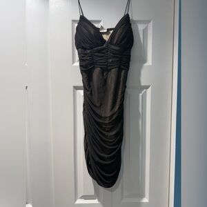 Elegant Black Ruched Dress
